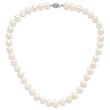 Sterling Silver Rhodium-plated 9-10mm White FWC Pearl Necklace
