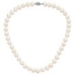 Sterling Silver Rhodium-plated 9-10mm White Near-Round Freshwater Cultured Pearl 16 inch Necklace - Birthstone Company