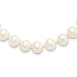 Sterling Silver Rhodium-plated 9-10mm White Near-Round Freshwater Cultured Pearl 16 inch Necklace - Birthstone Company