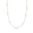 Sterling Silver Rhodium-plated 6-7mm White Rice Freshwater Cultured Pearl 16-Station 18 inch Necklace