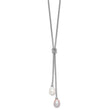 Sterling Silver Rhodium FWC Pearl Knot 18 in. Necklace/Earring Set