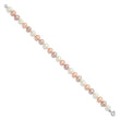 Sterling Silver RH White/Pink/Purple FWC Pearl Neck/Bracelet/Ear Set