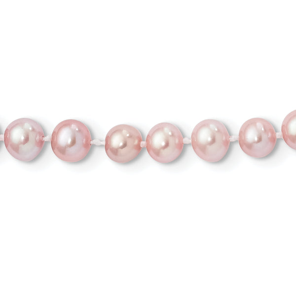 Sterling Silver Rh-plated 6-7mm Purple FW Cultured Pearl Necklace