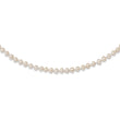 Sterling Silver Rhodium 5-6mm White Freshwater Cultured Pearl Necklace