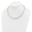 Sterling Silver Rh-p 6-7mm FWC Pearl Necklace 7.25 Brace & 1pc Earring Set