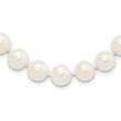 Sterling Silver Rhodium-plated 10-11mm White Near-Round Freshwater Cultured Pearl 16 inch Necklace