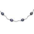 Sterling Silver Pearl Necklace with Black Cultured Freshwater Pearls