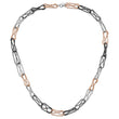 Sterling Silver Ruthenium & Black & Rose-tone Rhodium-plated Fancy Necklace