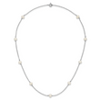 Sterling Silver Rhodium-plated 4-5mm White Near Round Freshwater Cultured Pearl 9-station 16 inch Necklace