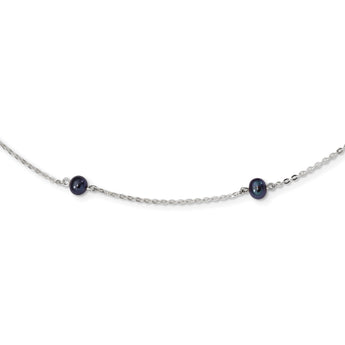 Sterling Silver Peacock Pearl Necklace with Polished Finish