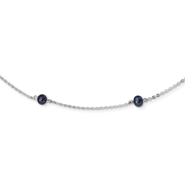 Sterling Silver Peacock Pearl Necklace with Polished Finish