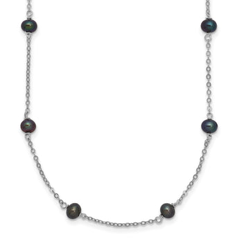 Sterling Silver Peacock Pearl Necklace with Polished Finish - Birthstone Company