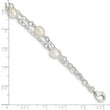 Sterling Silver White FW Cultured Pearl 7.5 inch Bracelet - Birthstone Company