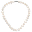 Sterling Silver Rhodium-plated 11-12mm White Near-Round Freshwater Cultured Pearl 18 inch Necklace - Birthstone Company