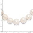 Sterling Silver Rhodium 11-12mm White FW Cultured Pearl Necklace