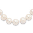 Sterling Silver Rhodium-plated 11-12mm White Near-Round Freshwater Cultured Pearl 18 inch Necklace - Birthstone Company
