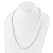 Sterling Silver Rhodium-plated 11-12mm White Near-Round Freshwater Cultured Pearl 18 inch Necklace - Birthstone Company