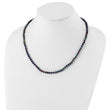 Sterling Silver Rhodium-plated 4-5mm Black Near-Round Freshwater Cultured Pearl 20 inch Necklace - Birthstone Company
