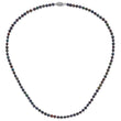 Sterling Silver Rhod-plated 4-5mm Black FWC Pearl Necklace