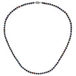 Sterling Silver Rhodium-plated 4-5mm Black Near-Round Freshwater Cultured Pearl 20 inch Necklace - Birthstone Company