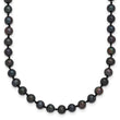Sterling Silver Rhodium-plated 4-5mm Black Near-Round Freshwater Cultured Pearl 20 inch Necklace - Birthstone Company