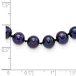 Sterling Silver Rhodium-plated 6-7mm Black FWC Pearl Necklace