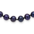 Sterling Silver Rhod-plated 6-7mm Black FWC Pearl Necklace