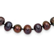 Sterling Silver Rhodium-Plated Black Pearl Necklace Elegant 16-Inch Design by