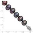 Sterling Silver Rhod-plated 9-10mm Black FWC Pearl Bracelet - Birthstone Company
