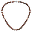 Sterling Silver Rhodium 8-9mm Brown FWC Pearl Necklace