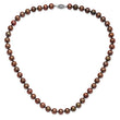 Sterling Silver Rhodium-plated 8-9mm Brown Near-Round Freshwater Cultured Pearl 18 inch Necklace - Birthstone Company