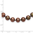 Sterling Silver Rhodium 8-9mm Brown FWC Pearl Necklace