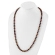 Sterling Silver Rhodium-plated 8-9mm Brown Near-Round Freshwater Cultured Pearl 18 inch Necklace - Birthstone Company