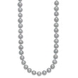 Sterling Silver Rhodium-plated 7-8mm Grey Near-Round Freshwater Cultured Pearl 7.25 inch Bracelet - Birthstone Company