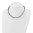 Sterling Silver Rhodium-plated 7-8mm Grey Near-Round Freshwater Cultured Pearl 7.25 inch Bracelet - Birthstone Company