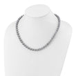 Sterling Silver Rhodium-plated 7-8mm Grey Near-Round Freshwater Cultured Pearl 7.25 inch Bracelet - Birthstone Company