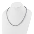 Sterling Silver Rhodium-plated 7-8mm Grey Near-Round Freshwater Cultured Pearl 7.25 inch Bracelet - Birthstone Company