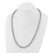 Sterling Silver Rhodium-plated 7-8mm Grey Near-Round Freshwater Cultured Pearl 7.25 inch Bracelet - Birthstone Company