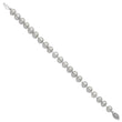 Sterling Silver Rhodium-plated 7-8mm Grey Near-Round Freshwater Cultured Pearl 7.25 inch Bracelet - Birthstone Company