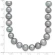 Sterling Silver Grey Freshwater Cultured Pearl Necklace 8-9mm - Birthstone Company