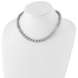 Sterling Silver Rhodium-plated 8-9mm Grey Near-Round Freshwater Cultured Pearl 16 inch Necklace - Birthstone Company