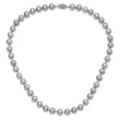 Sterling Silver Rhodium-plated 8-9mm Grey Near-Round Freshwater Cultured Pearl 16 inch Necklace - Birthstone Company