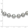 Sterling Silver Rhodium-plated 8-9mm Grey Near-Round Freshwater Cultured Pearl 16 inch Necklace - Birthstone Company