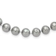 Sterling Silver Rhodium-plated 8-9mm Grey Near-Round Freshwater Cultured Pearl 16 inch Necklace - Birthstone Company