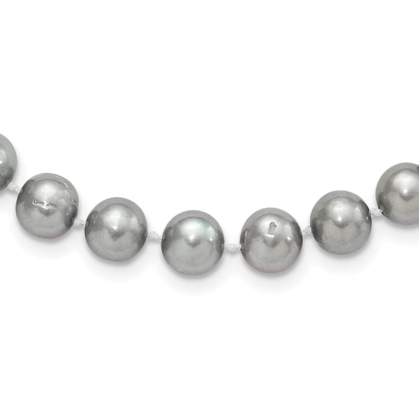 Sterling Silver Rhodium 8-9mm Grey FWC Pearl Necklace
