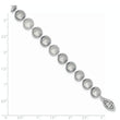 Sterling Silver Rhodium 8-9mm Grey FWC Pearl Necklace