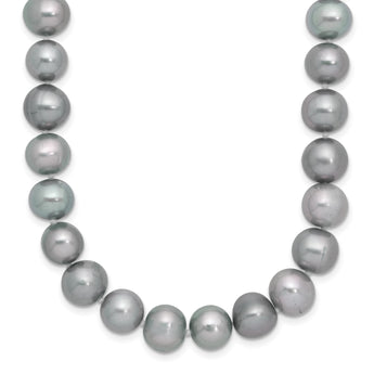 Sterling Silver Grey Freshwater Cultured Pearl Necklace 8-9mm - Birthstone Company