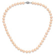 Sterling Silver Rhod-plated 7-8mm Pink FWC Pearl Necklace