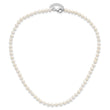 Sterling Silver Rhodium-plated Polished 4-5mm Semi-round Freshwater Cultured Pearl 14in Necklace w/ 1in Ext., 5in Bracelet & Earring Set