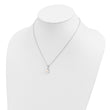 Sterling Silver Rhodium-plated 7-8mm FWC Pearl CZ Necklace/Earring Set